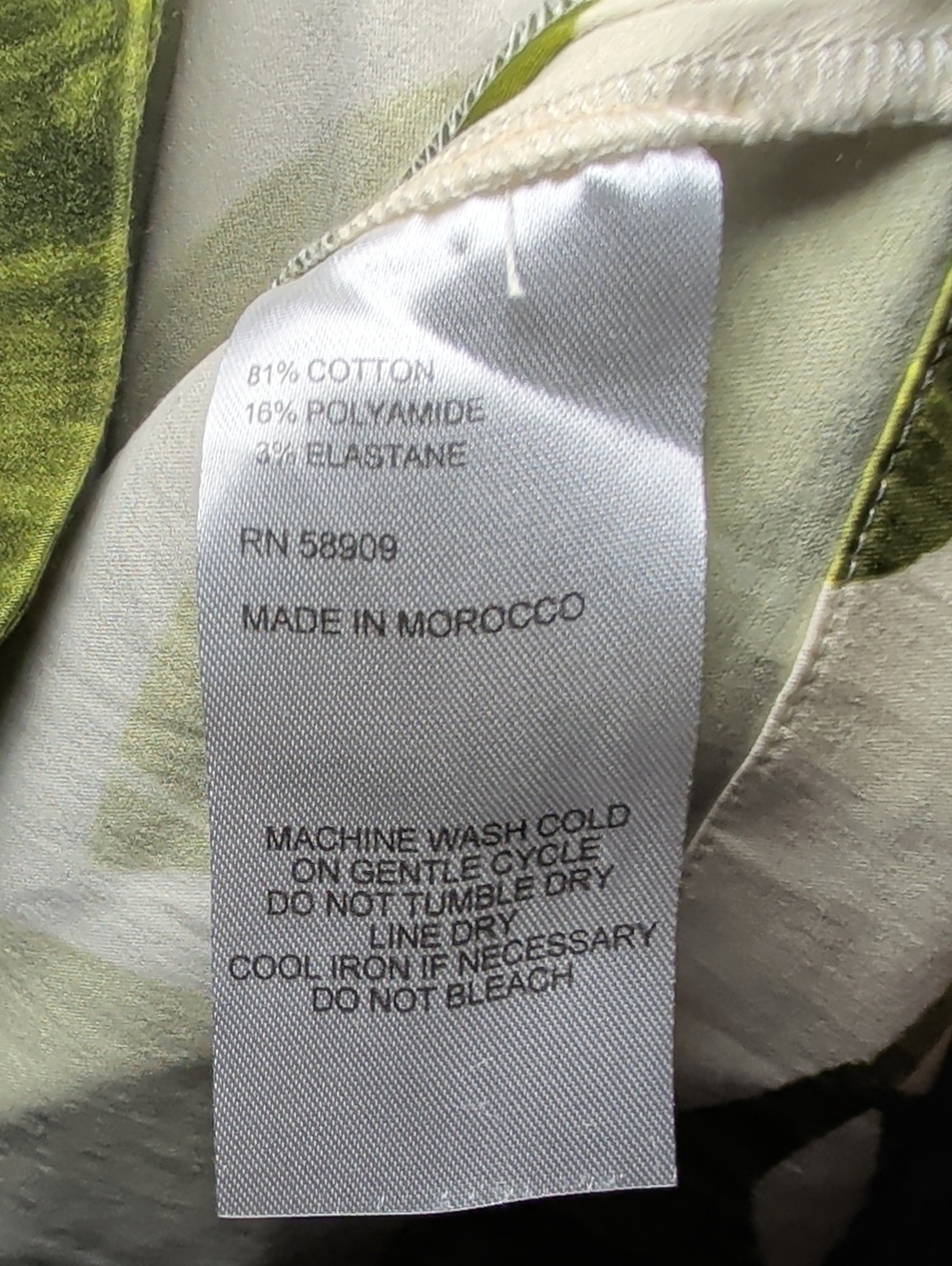 Antonio Melani x M.G. Style Tropical Print Asymmetric Skirt White Green Size 4 - Picture 6 of 7